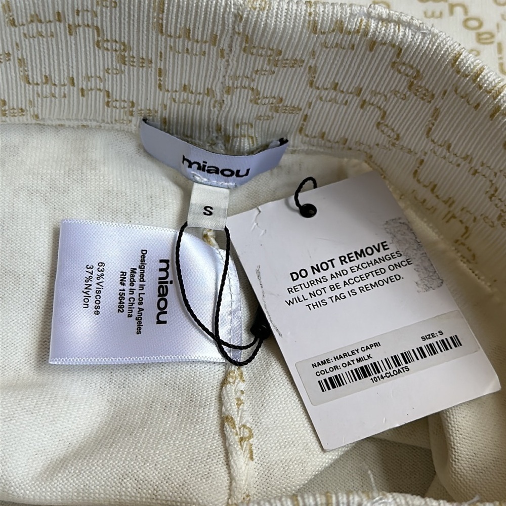 Miaou Cream Patterned Capris - image 7